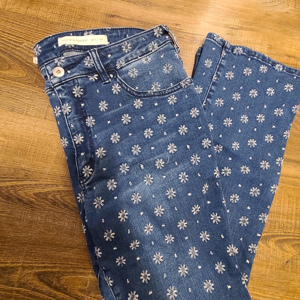 Anthropologie Cropped High Rise Bootcut Jean, size 32